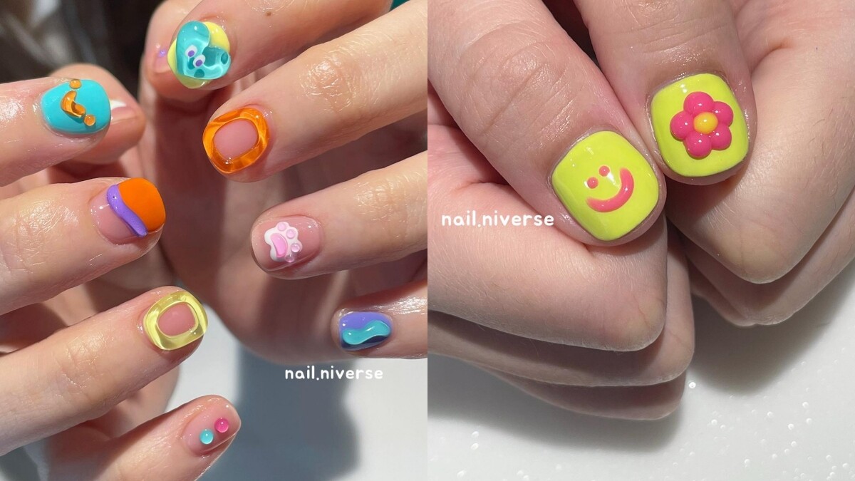 春夏「泰系」美甲20款推薦！卡通、果凍到螢光飽和色，打造最俏皮指尖