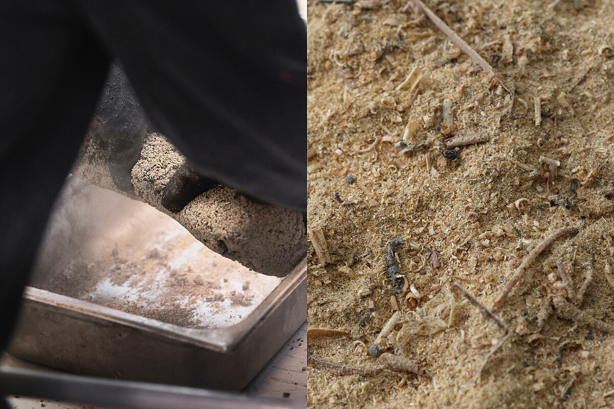 此次挑戰了品牌自身產品餘料結合於 Vipp Bin的生產過程。