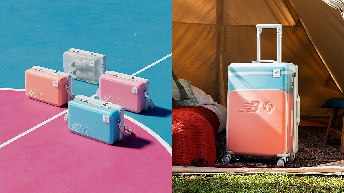 Samsonite攜手New Balance推糖果色聯名旅行箱！半透明果凍感外觀、甜系女孩必收