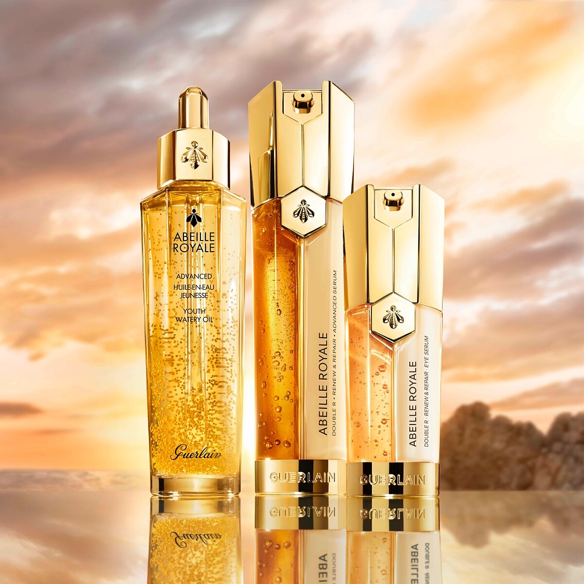 嬌蘭皇家蜂王乳平衡油3G、雙導精華、皇家蜂王乳雙導眼部精華視覺圖。