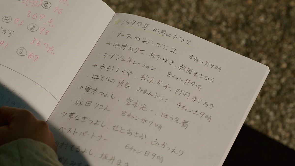 劇中埋入了許多細節彩蛋，像是這本筆記舊紀錄了每週追星追劇的時間表。