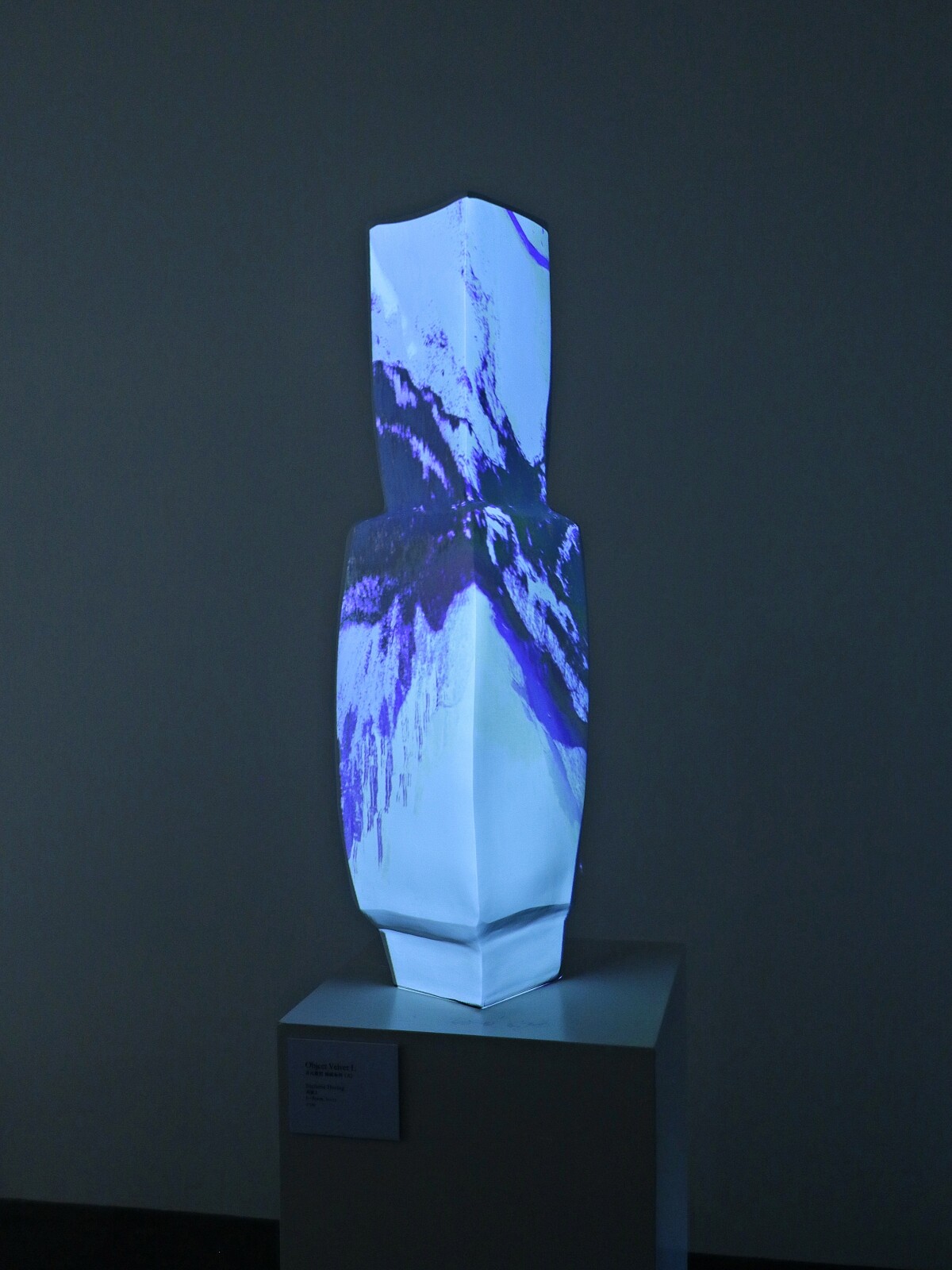 結合了光雕藝術投射在 hering berlin 《法絨 velvet 系列》的花瓶表面。