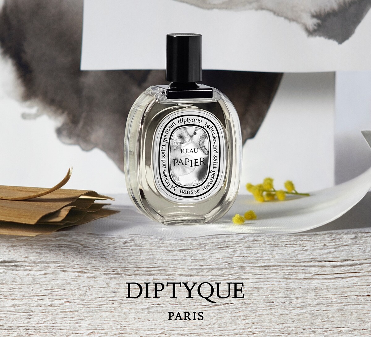 Diptyque紙染之水淡香水情境圖。