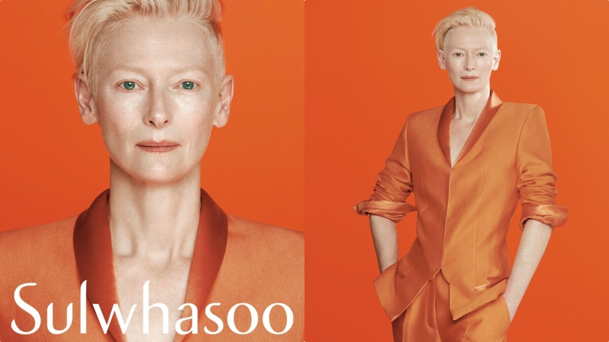 時尚仙人蒂妲史雲頓驚喜成為雪花秀全球品牌代言人，還與紐約大都會藝術博物館合作