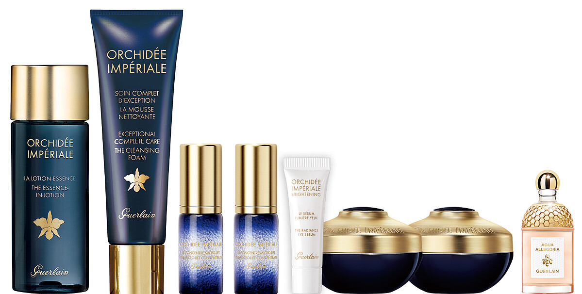 蘭鑽氧生潔顏乳霜30ml、蘭鑽氧生蘭花精露40ml、蘭鑽極萃氧生眼唇霜7ml、蘭鑽極萃氧生微晶精5ml*2、蘭鑽極萃氧生乳霜7ml、蘭鑽氧蘊極光白金隔離乳3ml。*特惠組合恕不參與滿額贈送，滿額贈送互不累計。