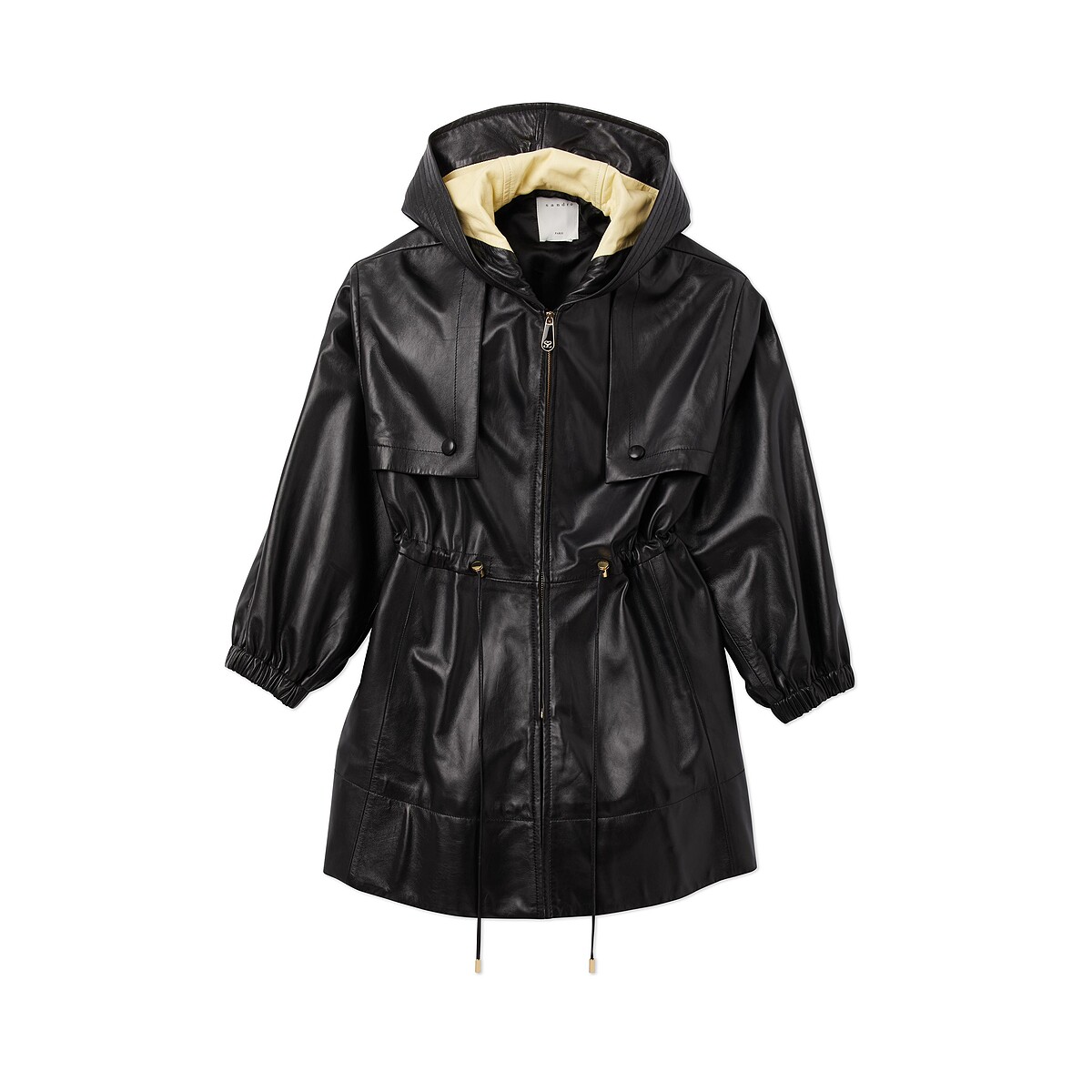 SANDRO 皮革連帽外套，NT33,790。