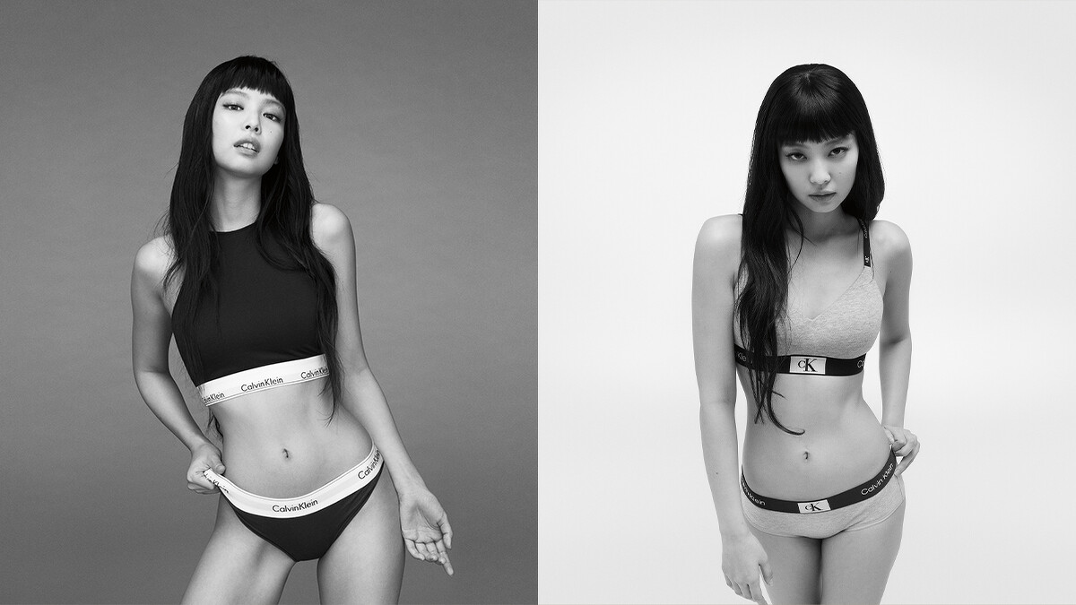 左：Modern Cotton薄墊無鋼圈內衣，NT2,080、Modern Cotton比基尼內褲，NT980；右：Calvin Klein 1996薄墊無鋼圈胸罩，NT1,980、Calvin Klein 1996低腰內褲，NT1,080。