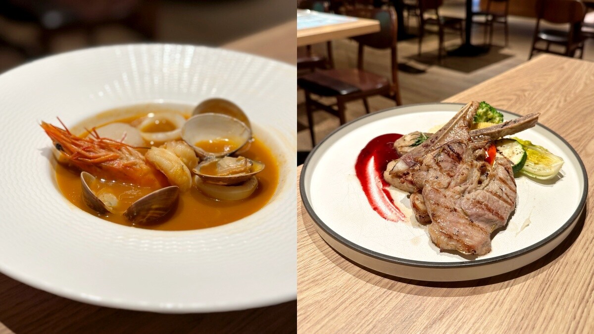 西西里龍王湯、碳烤普羅旺斯戰斧豬佐酸甜莓果醬