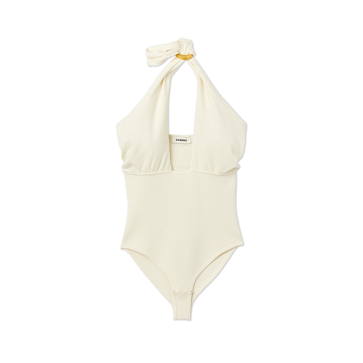 Sandro 米白色綁帶挖背連身衣,NT8,290。