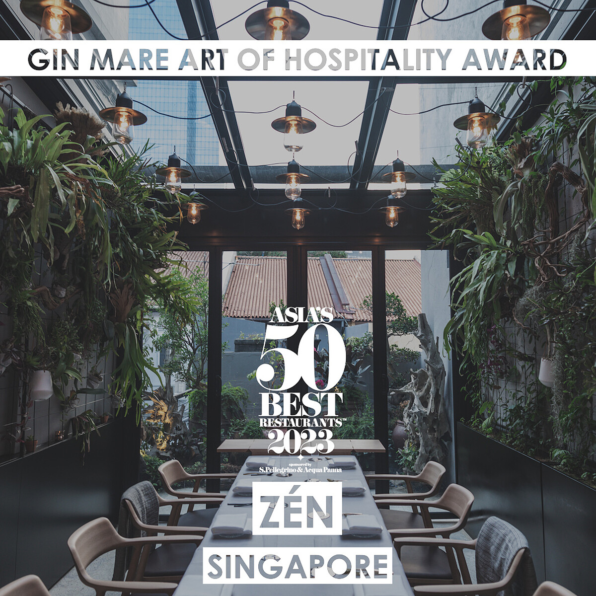 Zén獲得「Gin Mare 待客藝術獎」（Gin Mare Art of Hospitality Award）。