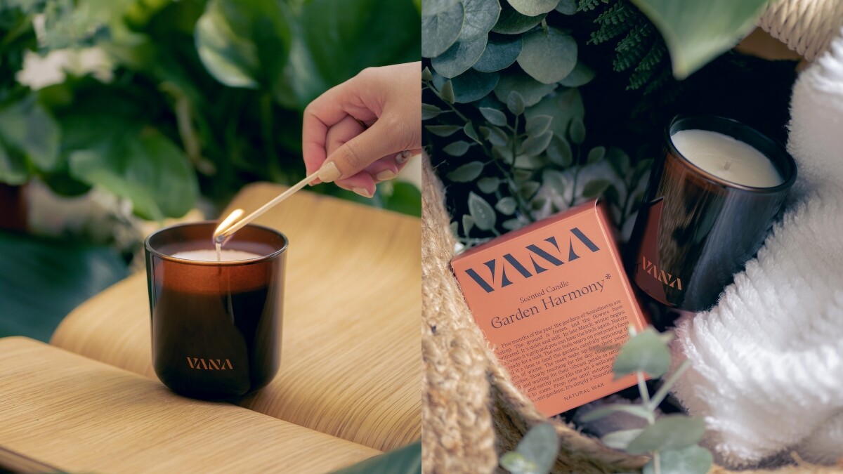 VANA Garden Harmony北歐花園香氛蠟燭65g，NT880、250g，NT1,480