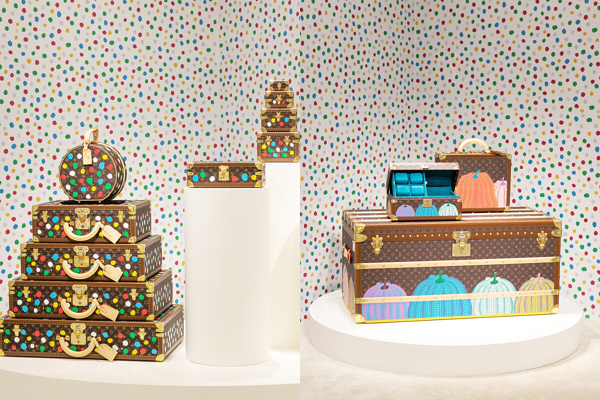 展區還有各式聯名硬箱，以及草間彌生招牌南瓜圖樣。