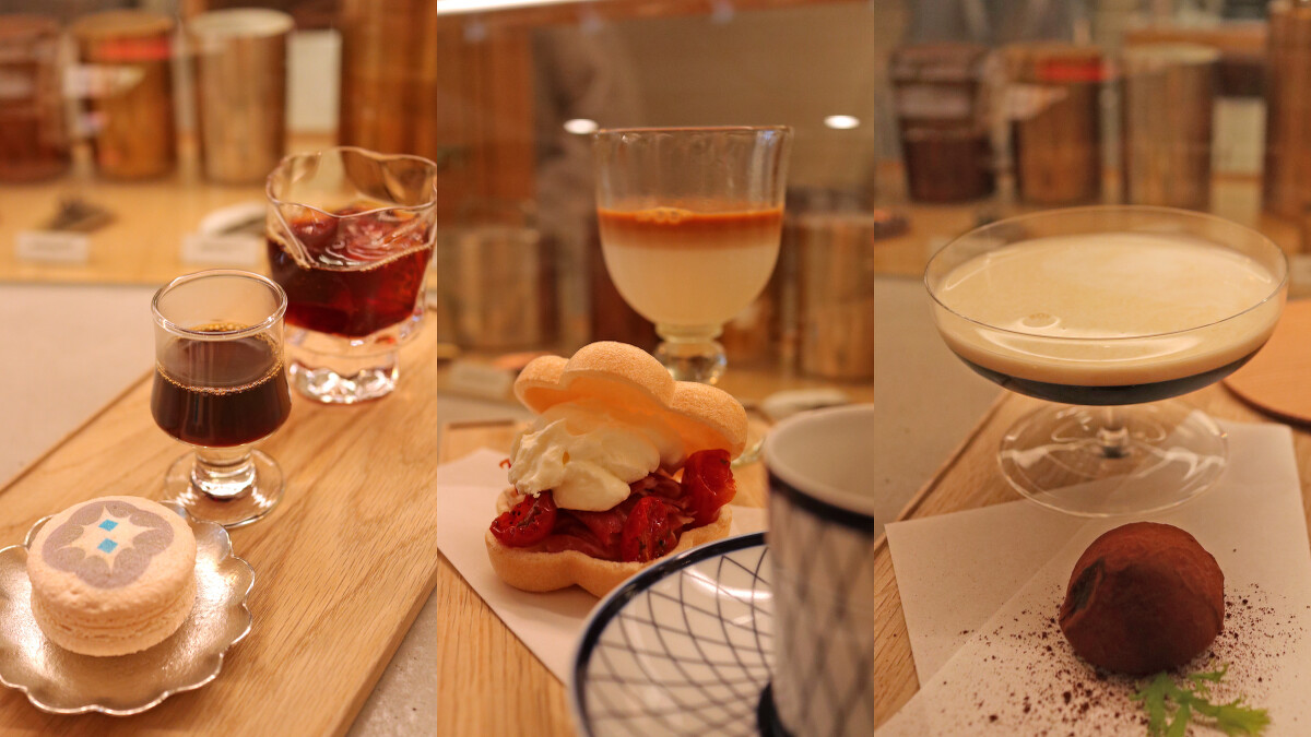 三款咖啡與餐點搭配。