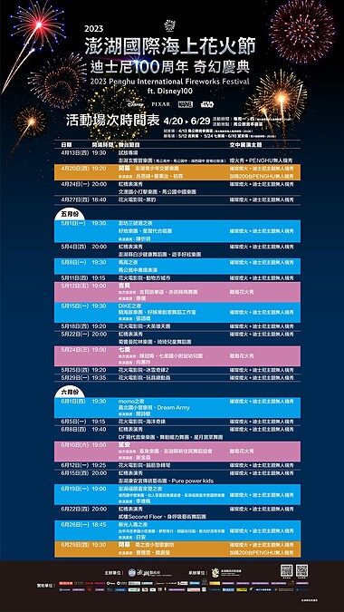2023 澎湖國際海上花火節活動場次、卡司表