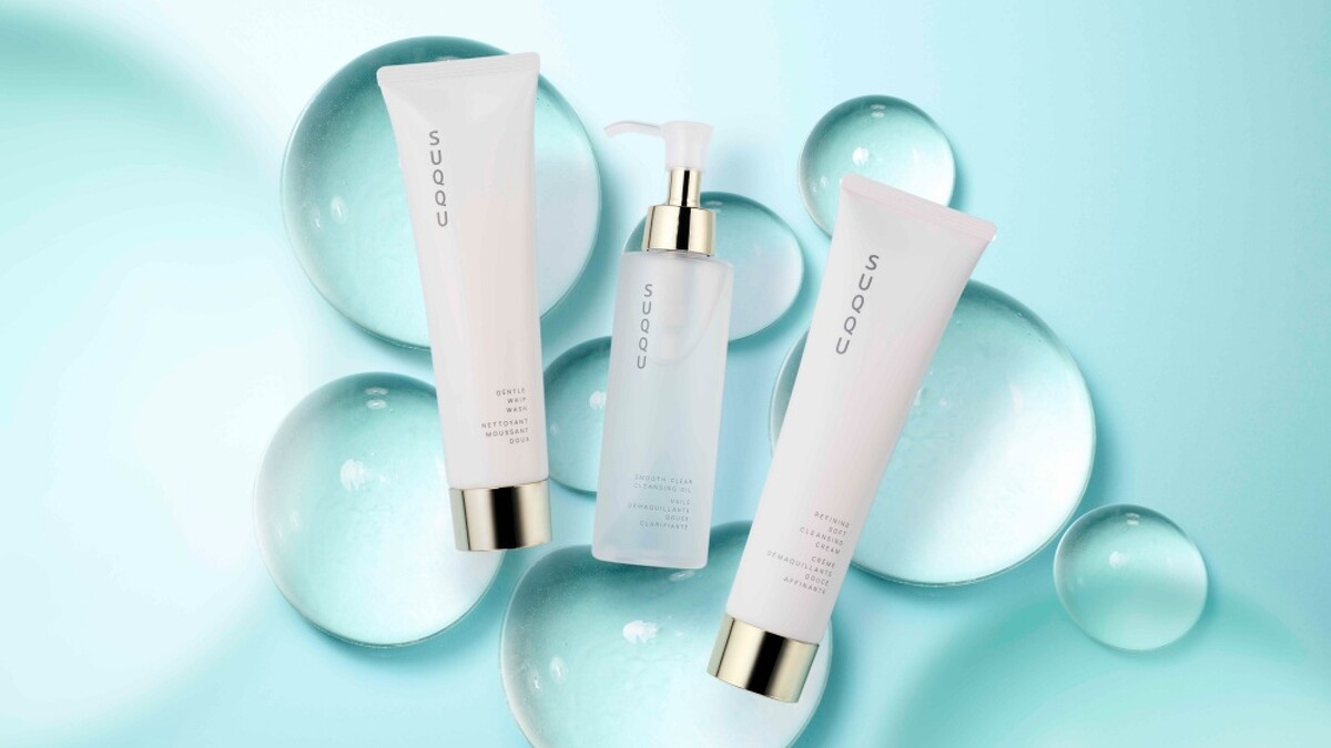  (左)SUQQU柔和洗顏皂霜130g，NT1,620、(中)SUQQU柔肌透亮潔膚油150ml，NT1,620、(右)SUQQU精質柔和潔膚霜130g，NT1,620