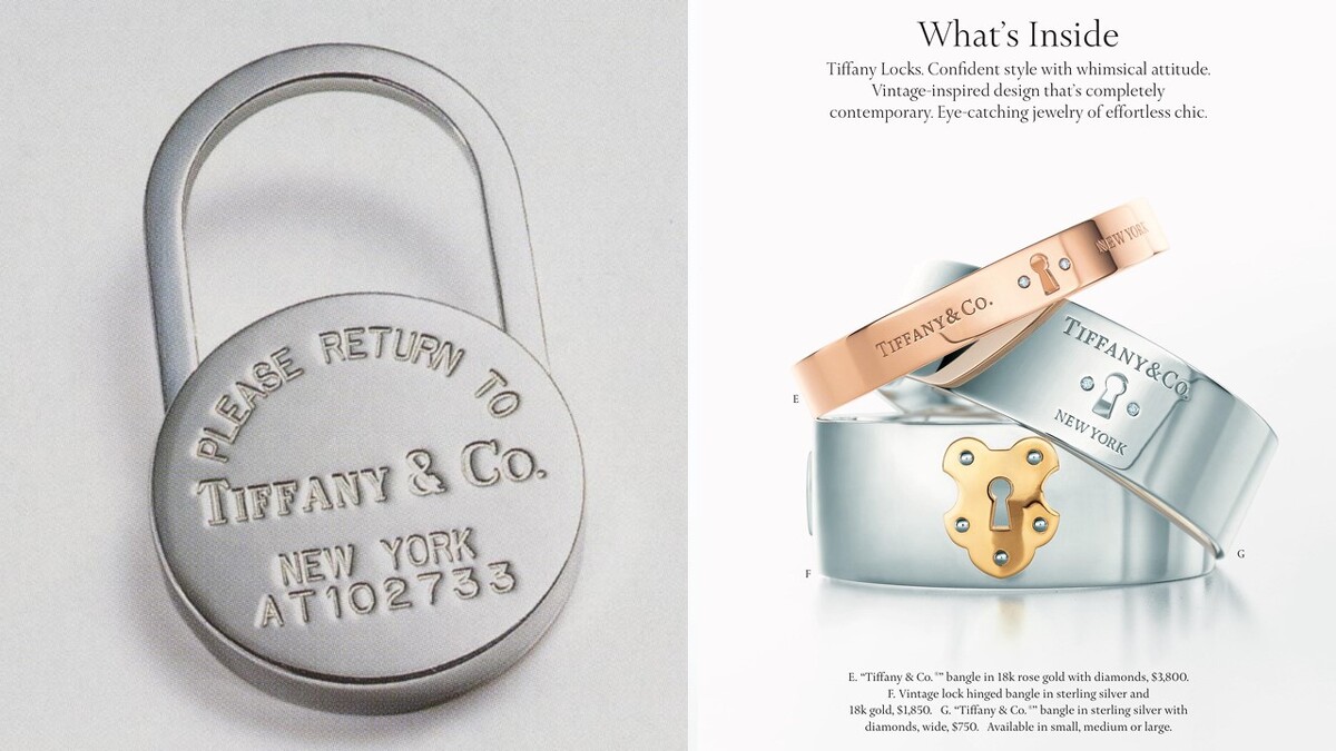 1999年Return to Tiffany&reg;鑰匙圈；2011年Tiffany手鐲。