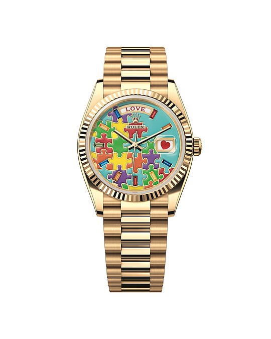 Day-Date 內填琺瑯工藝面盤