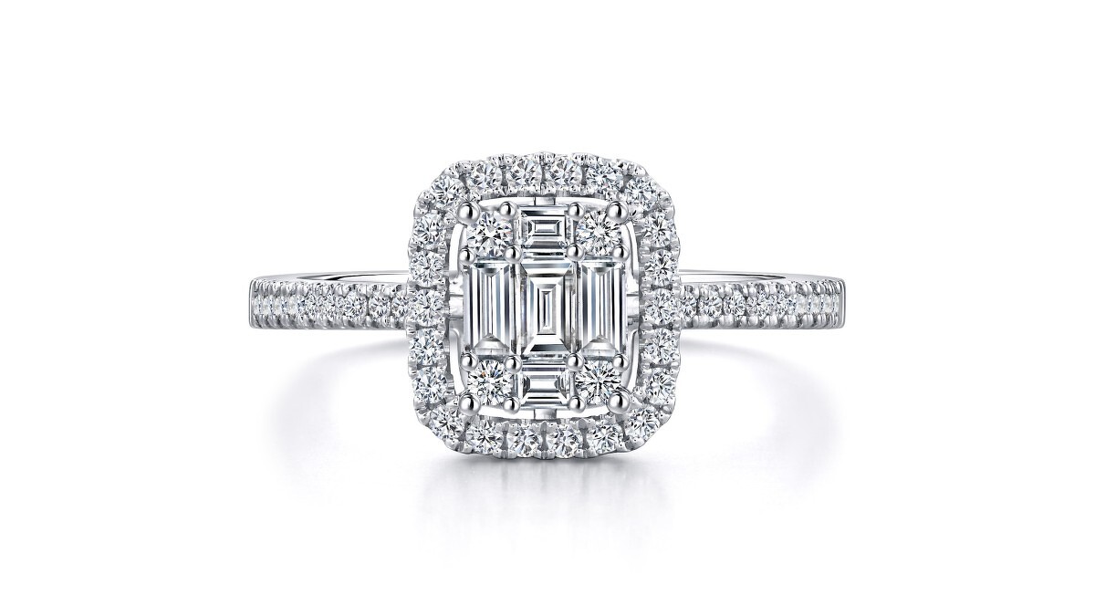 點睛品 「鑽之頌」永恆之頌 18K 白金鑽石戒指