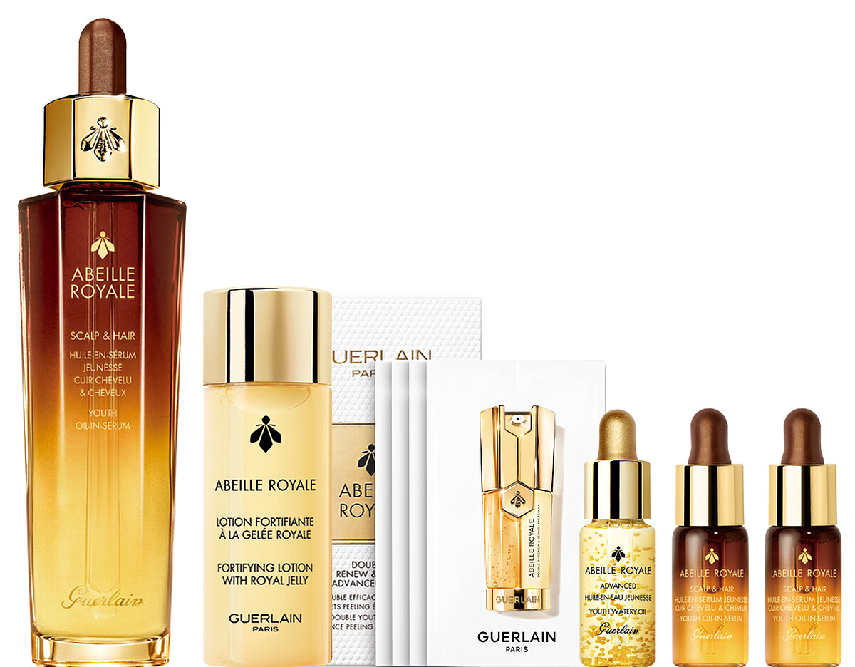 買：皇家蜂王乳 頭皮修護精華，贈：皇家蜂王乳蜜露 40ml、皇家蜂王乳平衡油3G 5ml、皇家蜂王乳頭皮修護精華 5ml *2、皇家蜂王乳雙導眼部精華 7日體驗禮，優惠價$ 5,500，價值$ 9,157【6折優惠】。