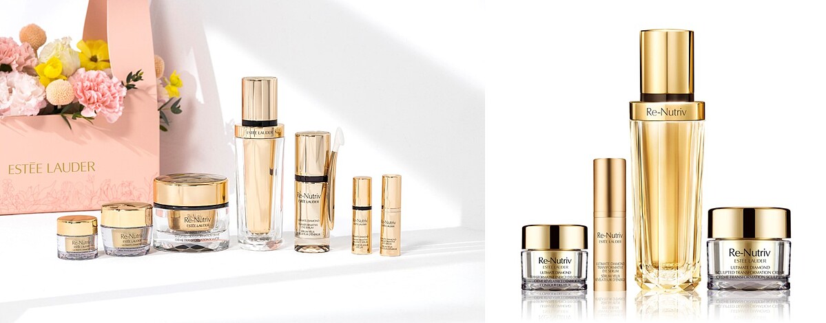 左圖: 白金級黑鑽松露系列、右圖: 黑鑽松露小奢華組，內含：黑鑽松露賦活微導金萃30ml+白金級黑鑽松露塑顏奇蹟霜15ml+白金級黑鑽松露雙導奇蹟眼霜5ml+白金級黑鑽松露奇蹟修護亮眼精萃5ml原價NT.20,993、優惠價NT.13,500。