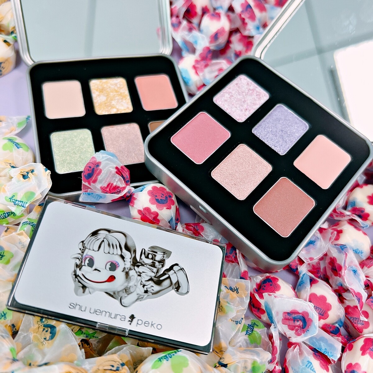 shu uemura植村秀X Peko聯名彩妝六色眼影盤實拍。