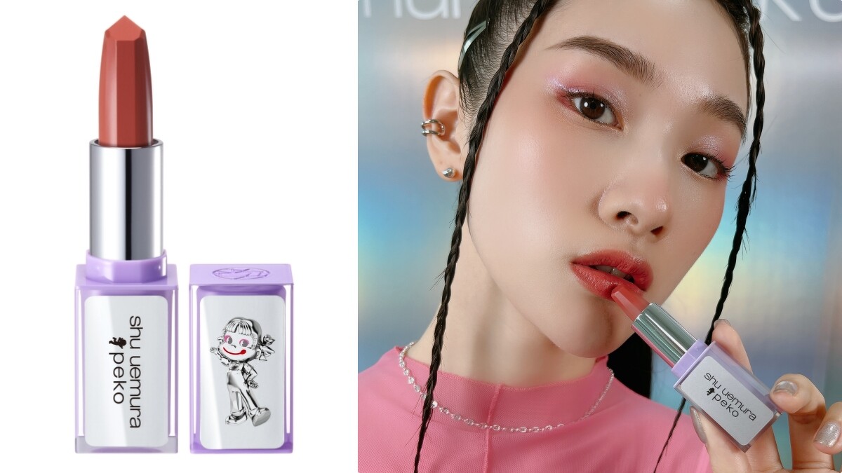 shu uemura植村秀X Peko無色限緞光極潤唇膏(#蜜桃太妃糖)，NT1,250