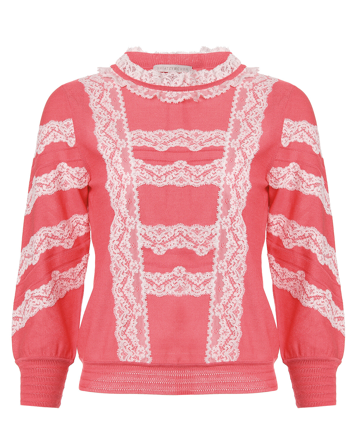 蕾絲拼接羊毛針織衫（夏姿，E-DA $4,950）