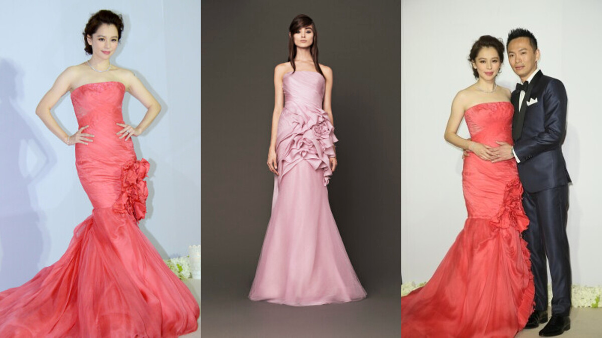粉紅當道！ Vera Wang粉紅婚紗讓女神徐若瑄也化身嬌嫩新娘！