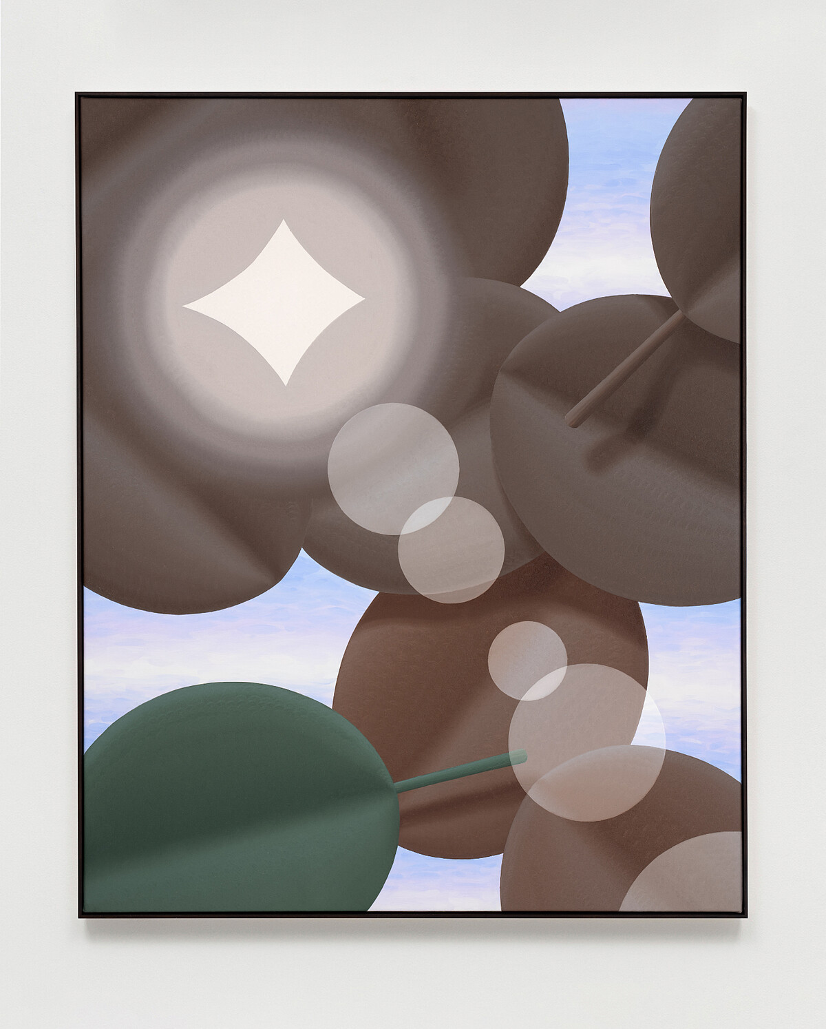 Laurens Legiers, Untitled (Leaves with sun glare), 2023, oil on canvas, 162.5 x 132.5 cm. Courtesy of the Artist, PLUS-ONE, Antwerp and Gallery Vacancy, Shanghai.