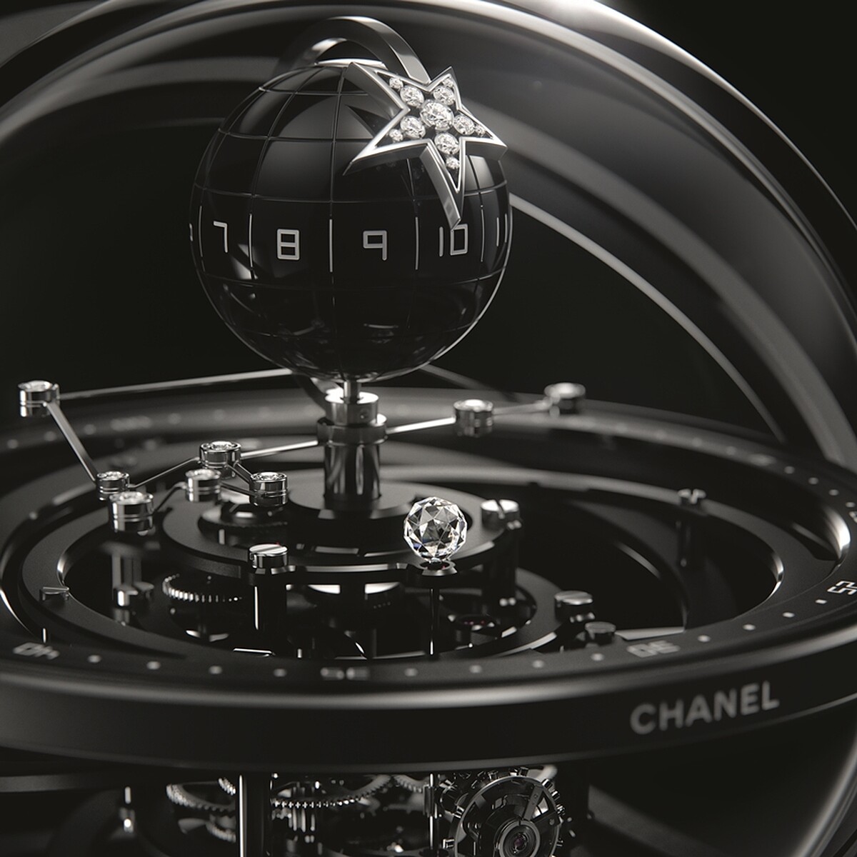 Chanel獅子天文座鐘細節圖 