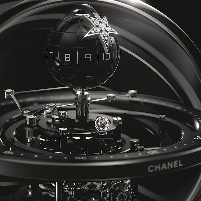 Chanel獅子天文座鐘細節圖 