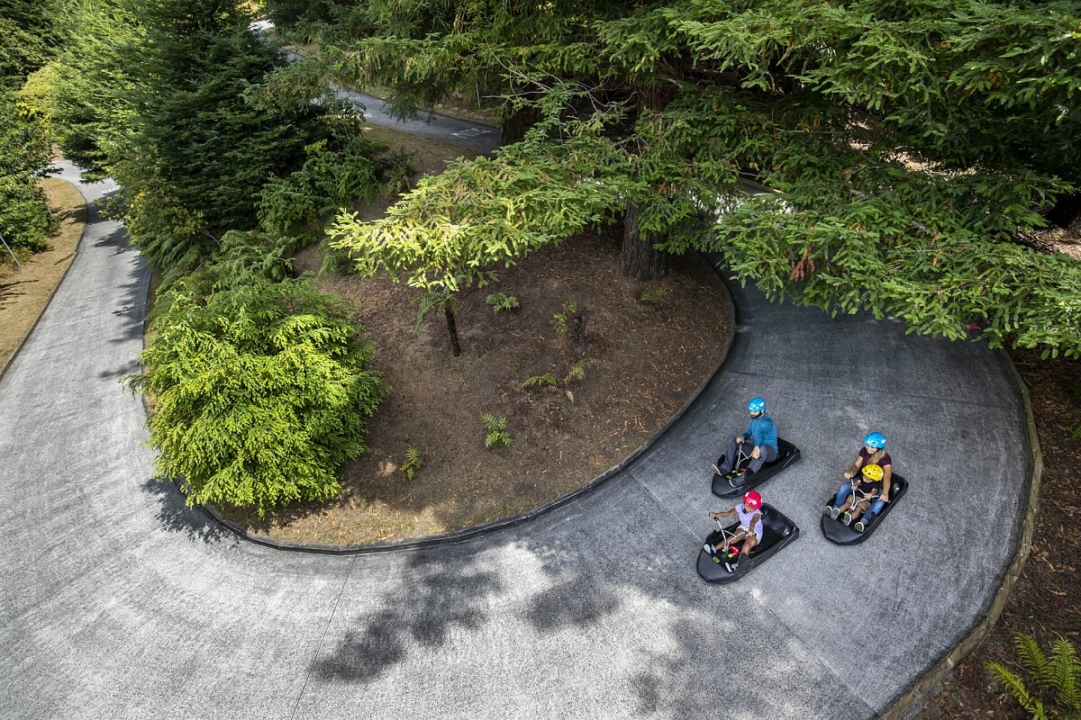 有四種車道，分別代表不同難度。