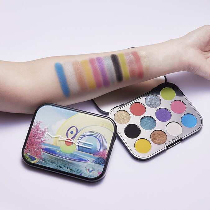 M.A.C玩色派對十二色眼影盤(#彩虹樂園HI-FI COLOUR)，NT2,400