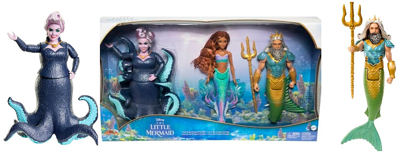 反派烏蘇拉、川頓國王等，美泰兒公司也同步推出惹系列人偶呢！驚不驚喜？意不意外！