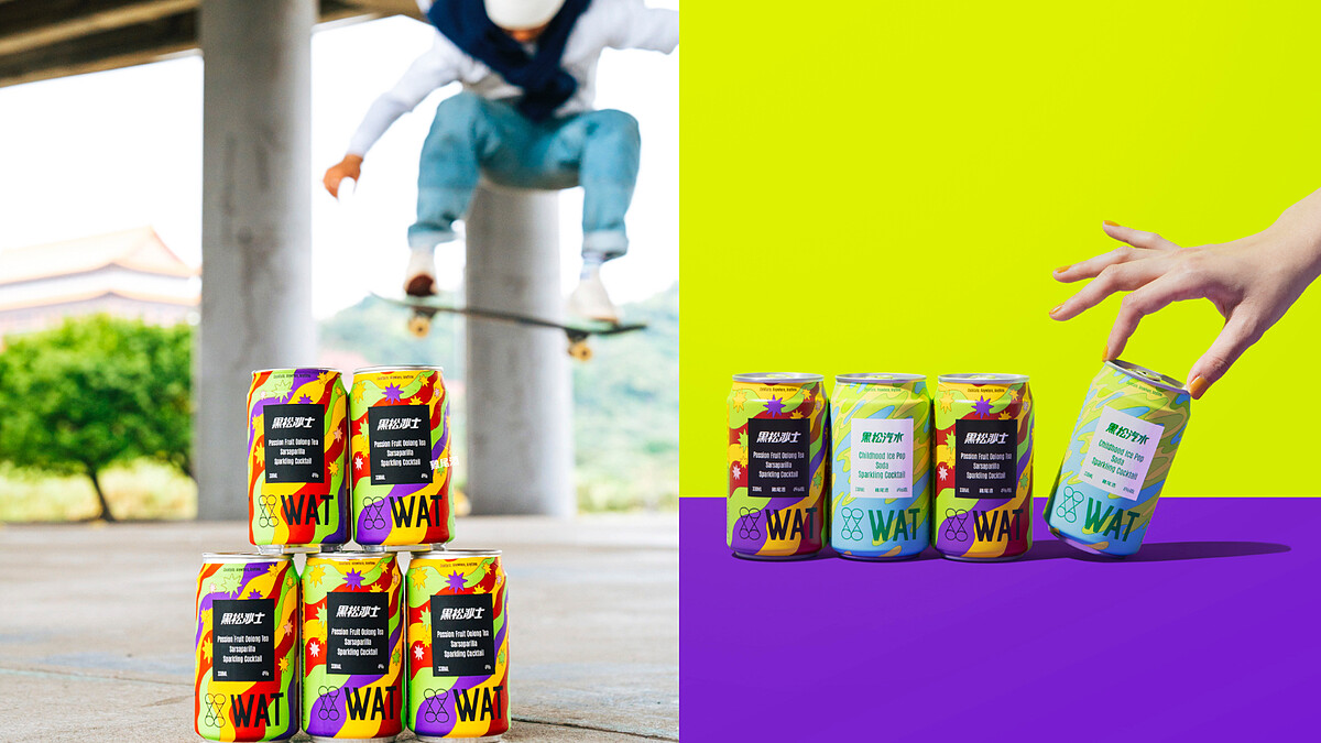 今夏最潮聯名 消暑抗夏就選WAT！潮流調酒與復古汽水碰撞出微醺繽紛口感 WAT 攜手黑松翻玩汽水 全家5/31搶先上市