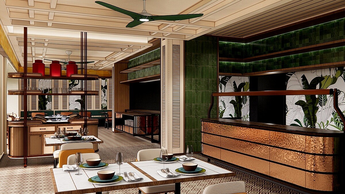 餐廳空間充滿殖民風格