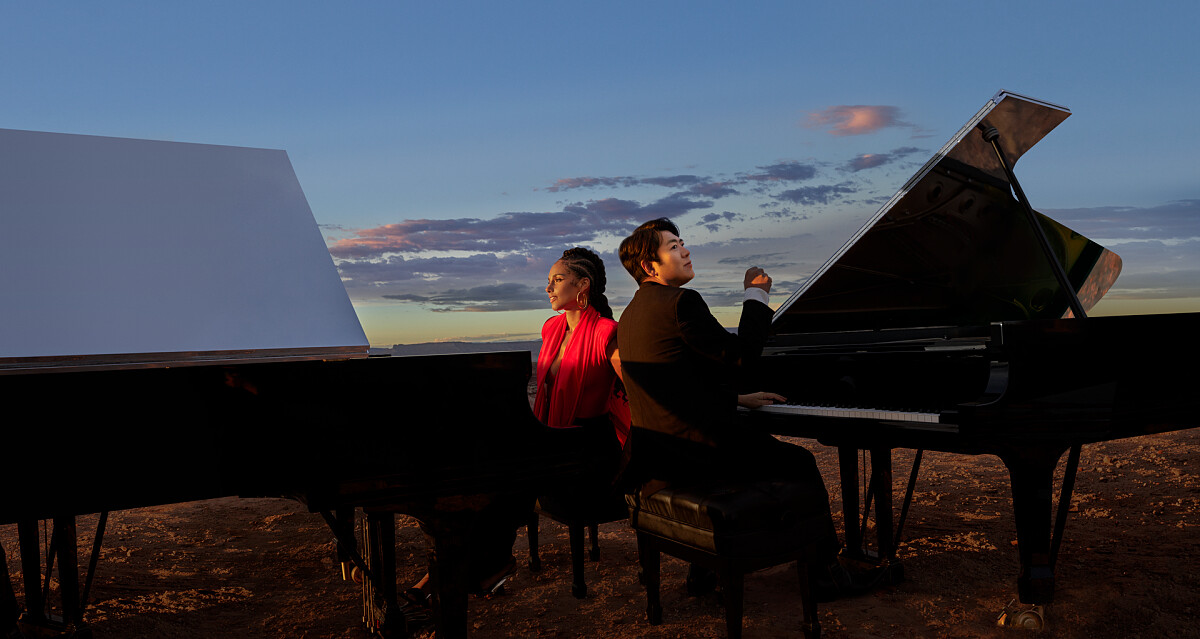 美國R&B天后 Alicia Keys 和國際鋼琴家郎朗。