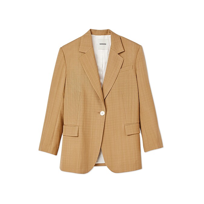 SANDRO 混紡單扣西裝外套，NT15,990。