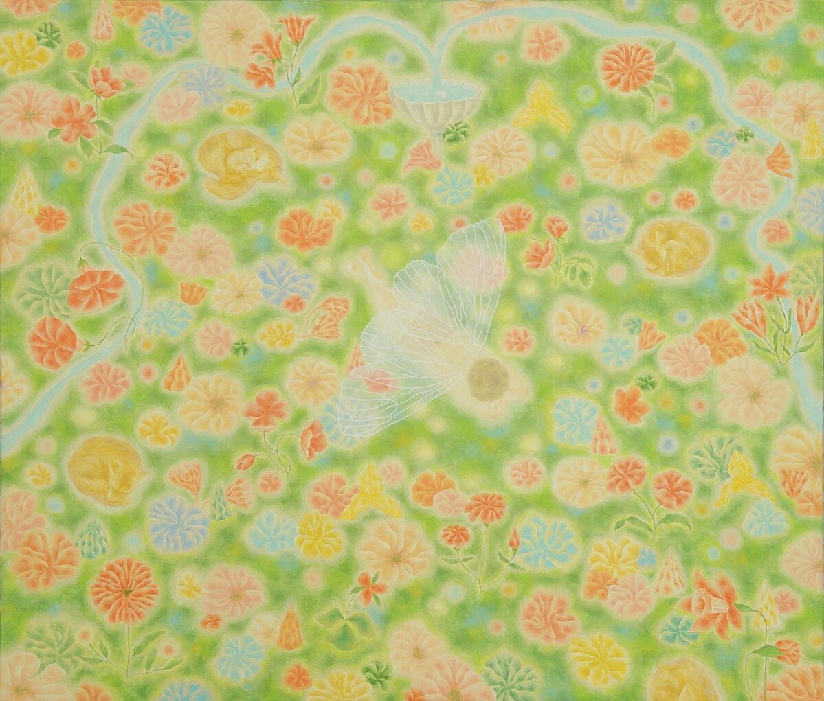 邱君婷 天使之泉 壓克力、畫布 53&times;45.5cm，2022。