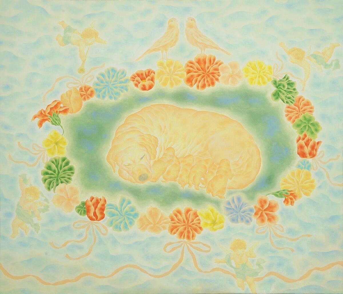 邱君婷 生之頌讚 壓克力、畫布 53&times;45.5cm，2022。