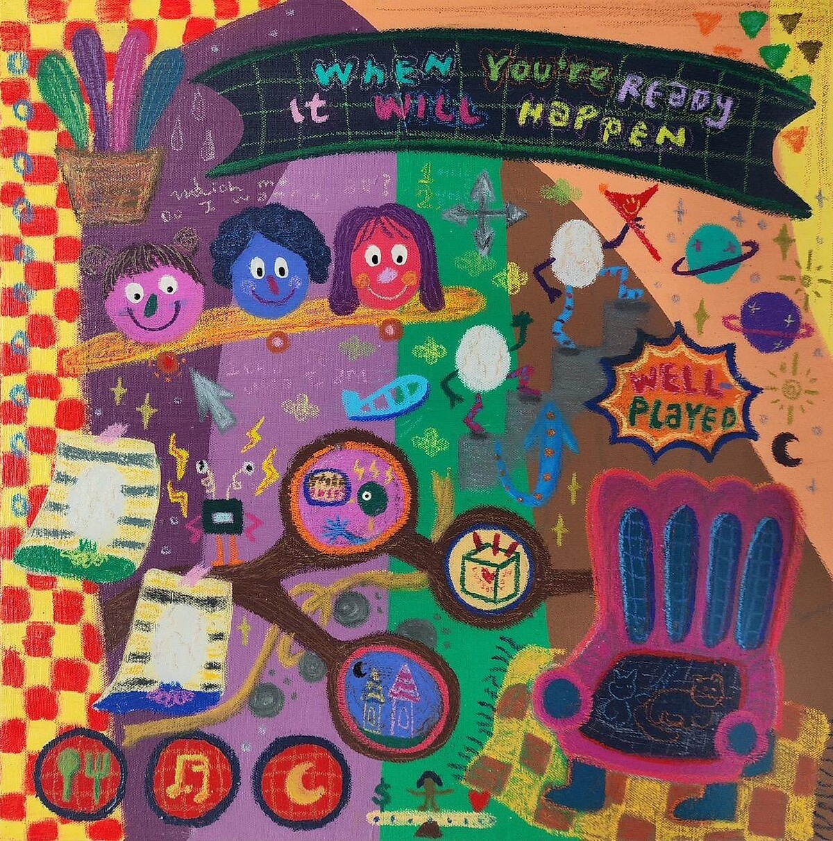 AP GalleryCHUNG KyeongHye Tamagotchi_Var.58 mixed media on canvas 45.5x45.5cm 