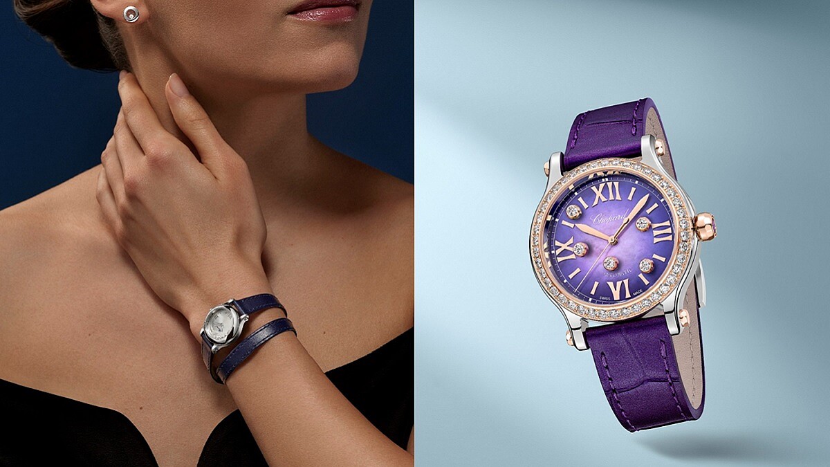 茱莉亞．羅勃茲以迷人全新形象，完美詮釋蕭邦經典Happy Sport系列腕錶快樂自由精神，期望女性盡情擁抱生命中的美好時刻！