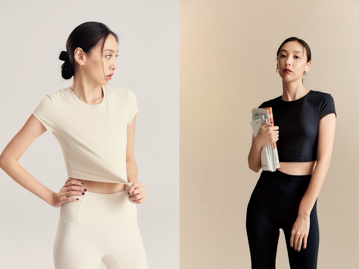 羅紋彈性上衣(象牙白)、羅紋彈性上衣(黑)