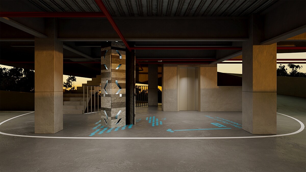 施昀佑X叁式_穿行練習(示意圖)_竹東_信義立體停車場. ©藤木植人、山冶計畫、藝術家提供。