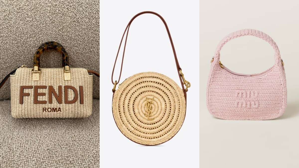 5款春夏精品草編包推薦，MIU MIU夢幻櫻花粉色、YSL俏皮圓餅包太燒