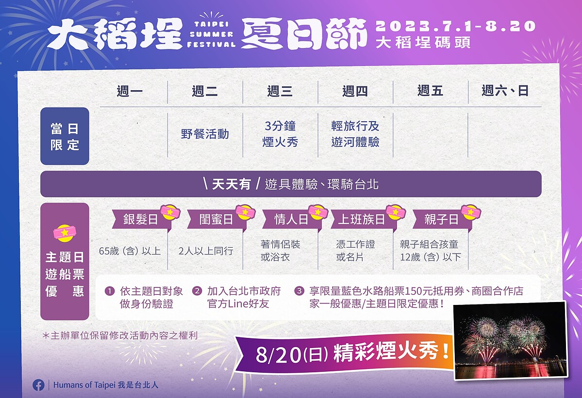 2023大稻埕夏日節,一到五都有主題日