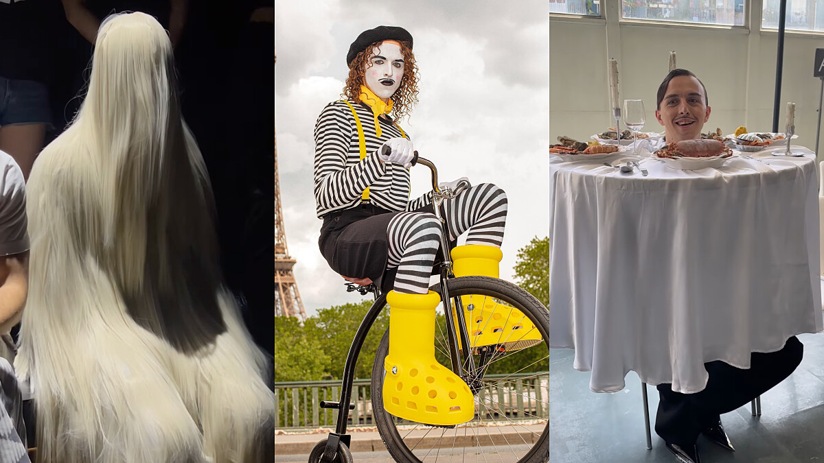 Tommy Cash時裝週看秀洗版社群！默劇小丑、假髮毛怪…看秀造型誰能超越