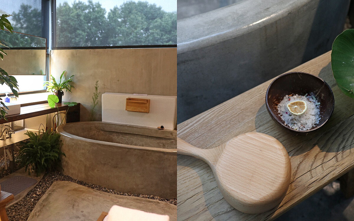 浴池空間同樣以半戶外的方式呈現。