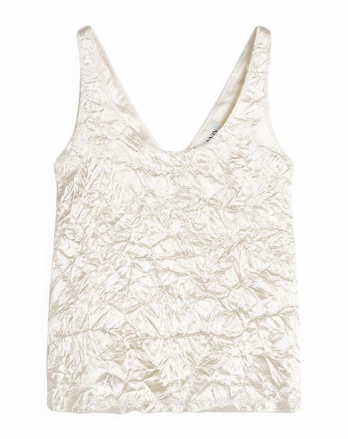 LANVIN褶皺緞面坦克背心，推薦價NT24,700元（微風南山獨家）。