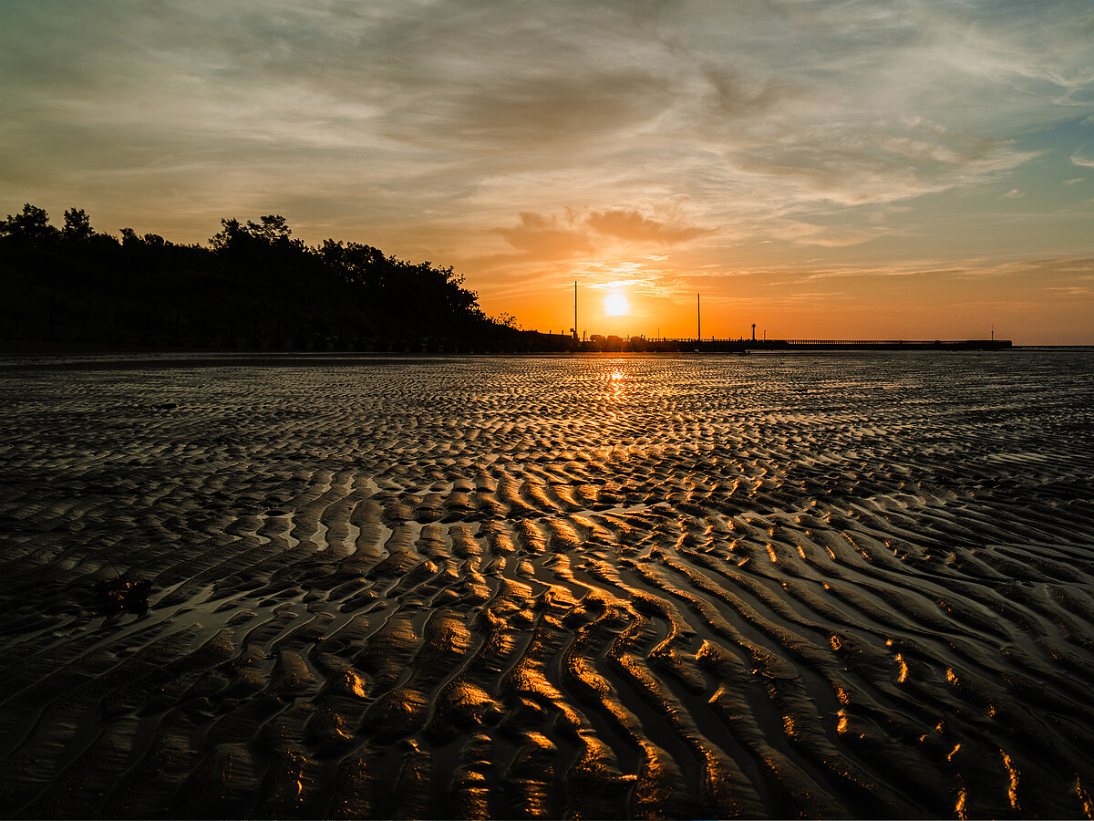 香山濕地夕陽美景